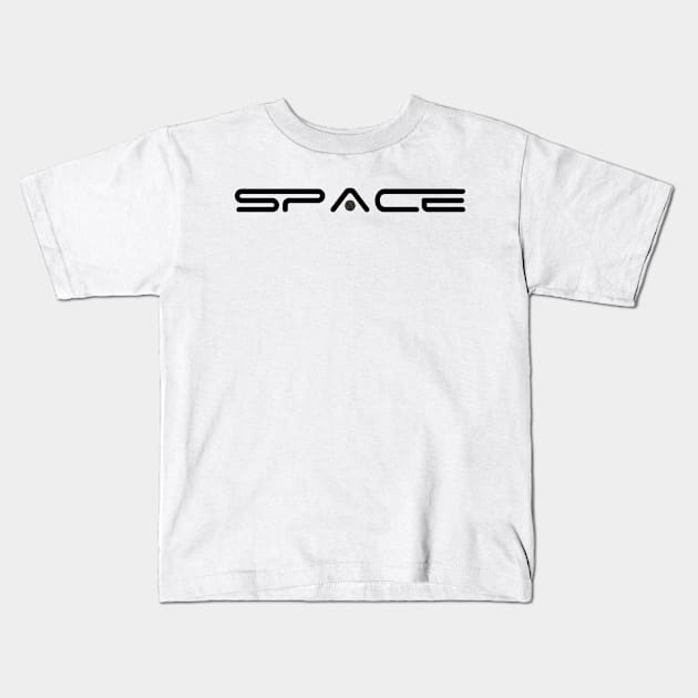 Space Black Kids T-Shirt by LittleBean